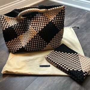 Naghedi NYC St. Barth’s Meduim Tote Plaid Cabana